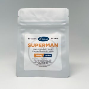 Superman (Cialis 10mg + Viagra 50mg) 60mg/tablet, 30 tabs
